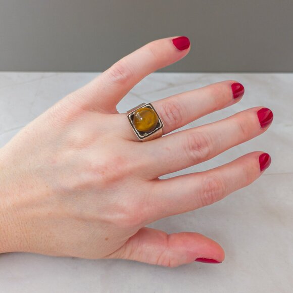 Silpada Sterling Ring with Tiger’s Eye Orb — Size 6.5 - Picture 16 of 16
